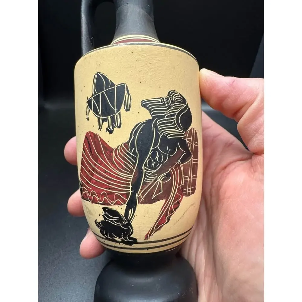 Greek Pottery Vase Museum Reproduction Ceramic Copy of Classic Period 450 B.C.